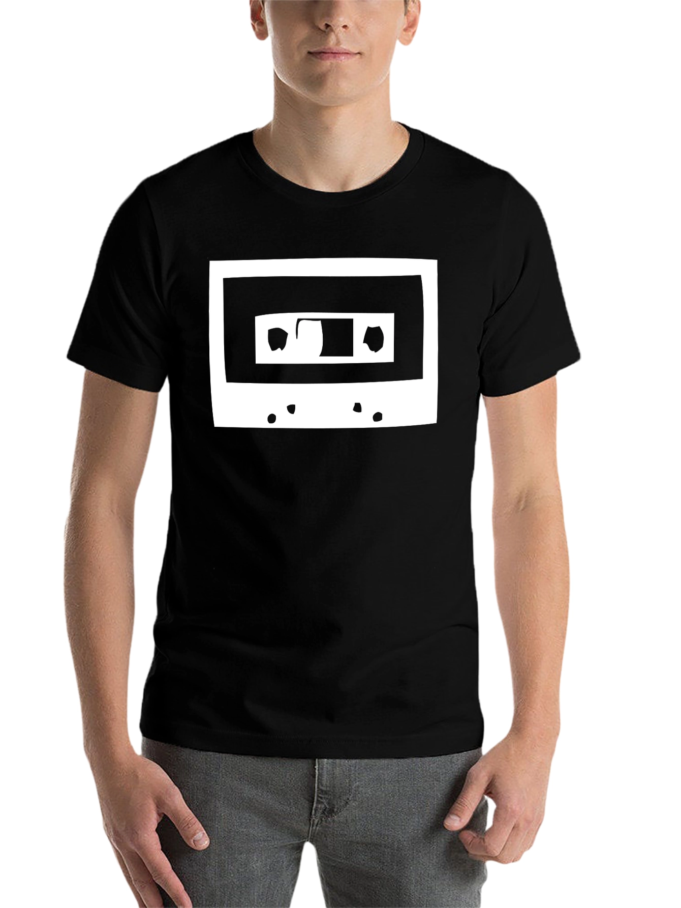 Retro Cassette Tape Graphic Tee - Black