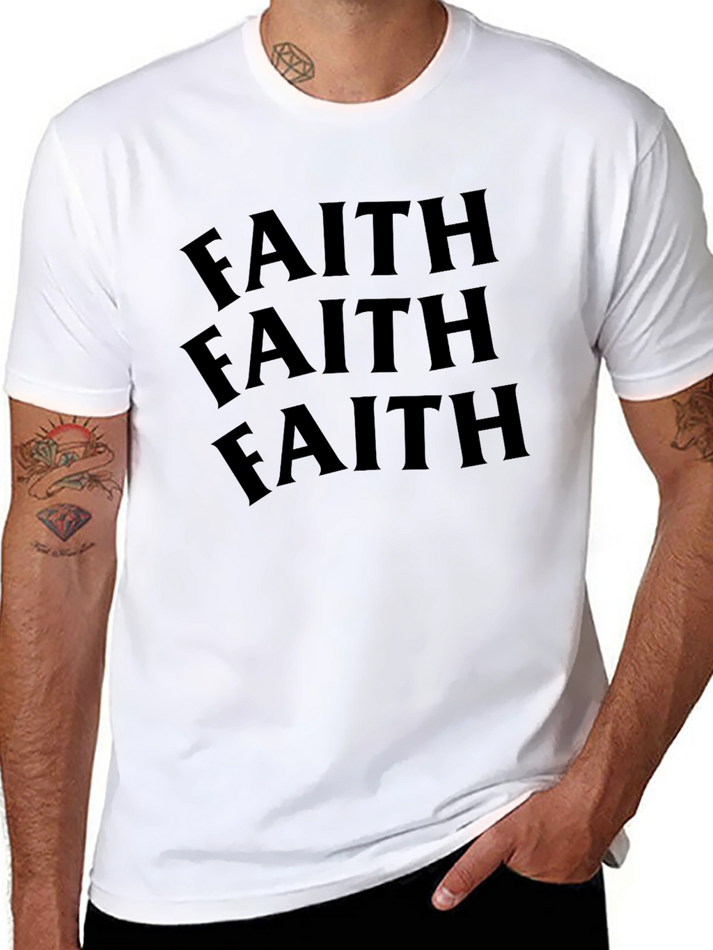 Faith Graphic Tee - Black Cotton T-Shirt