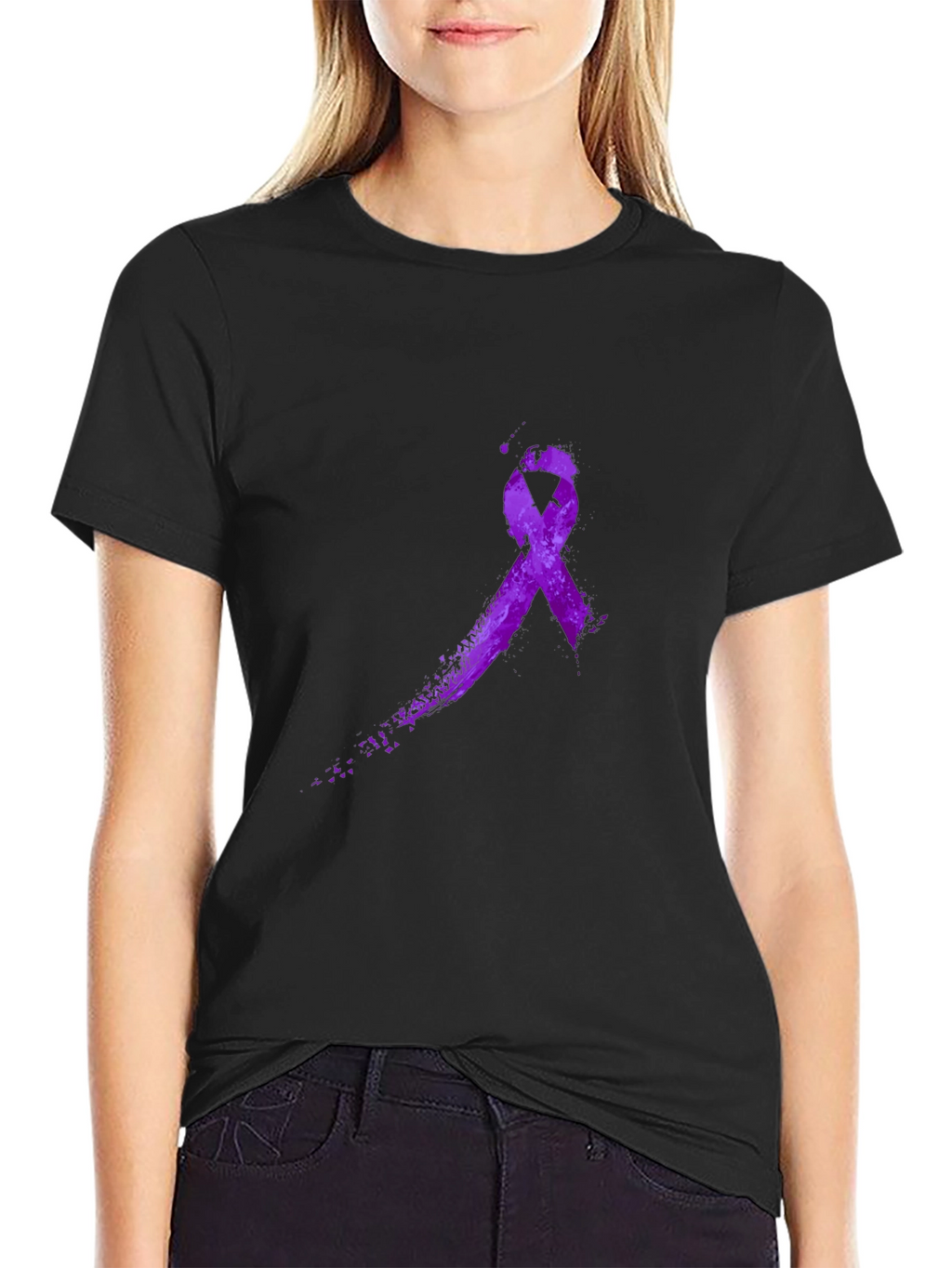 Purple Ribbon Graphic T-Shirt - Awareness Tee