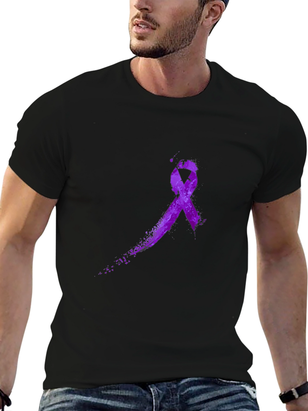 Purple Ribbon Graphic T-Shirt - Awareness Tee