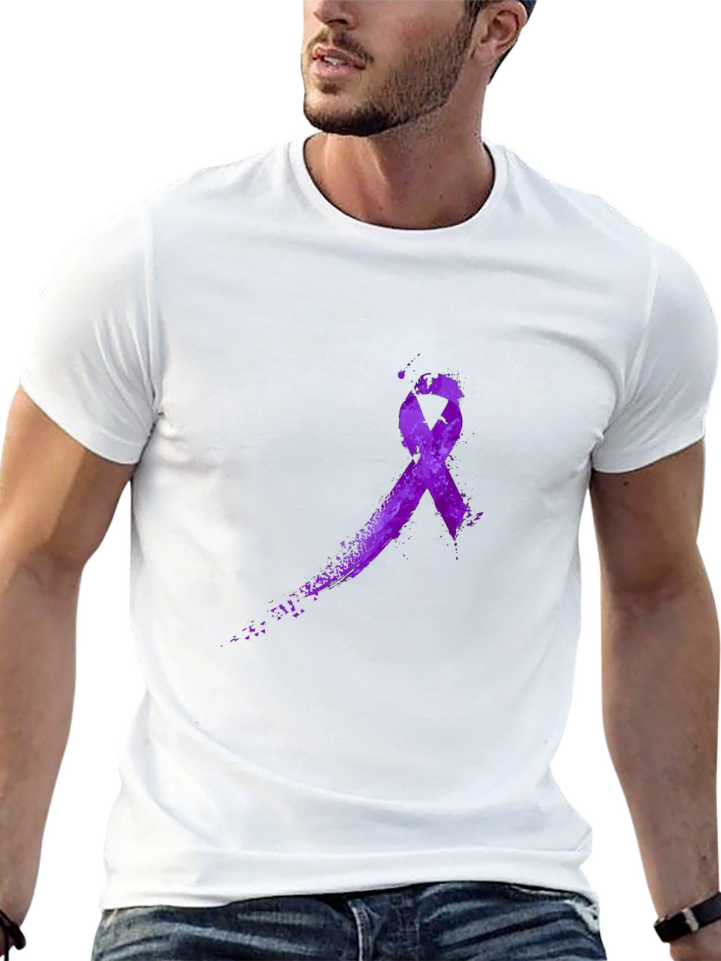 Purple Ribbon Graphic T-Shirt - Awareness Tee