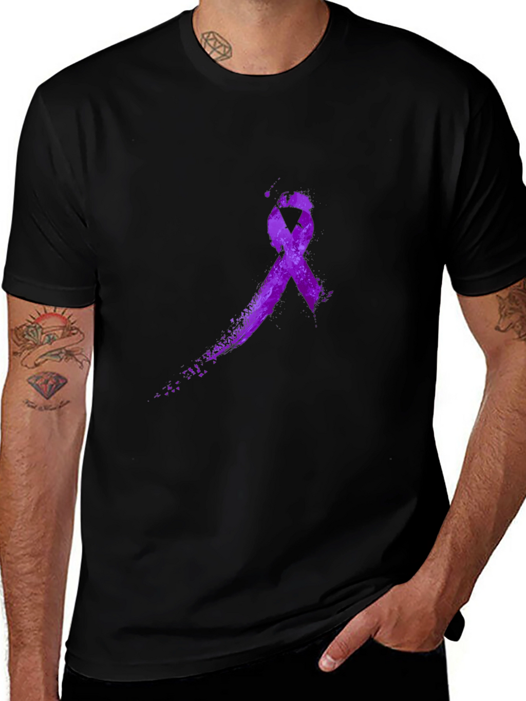 Purple Ribbon Graphic T-Shirt - Awareness Tee