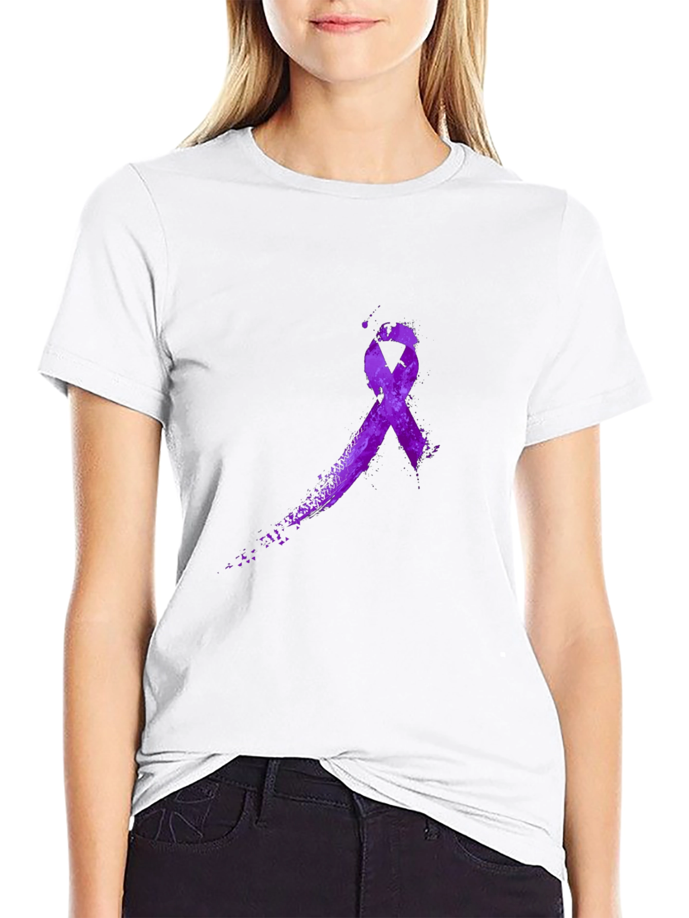 Purple Ribbon Graphic T-Shirt - Awareness Tee