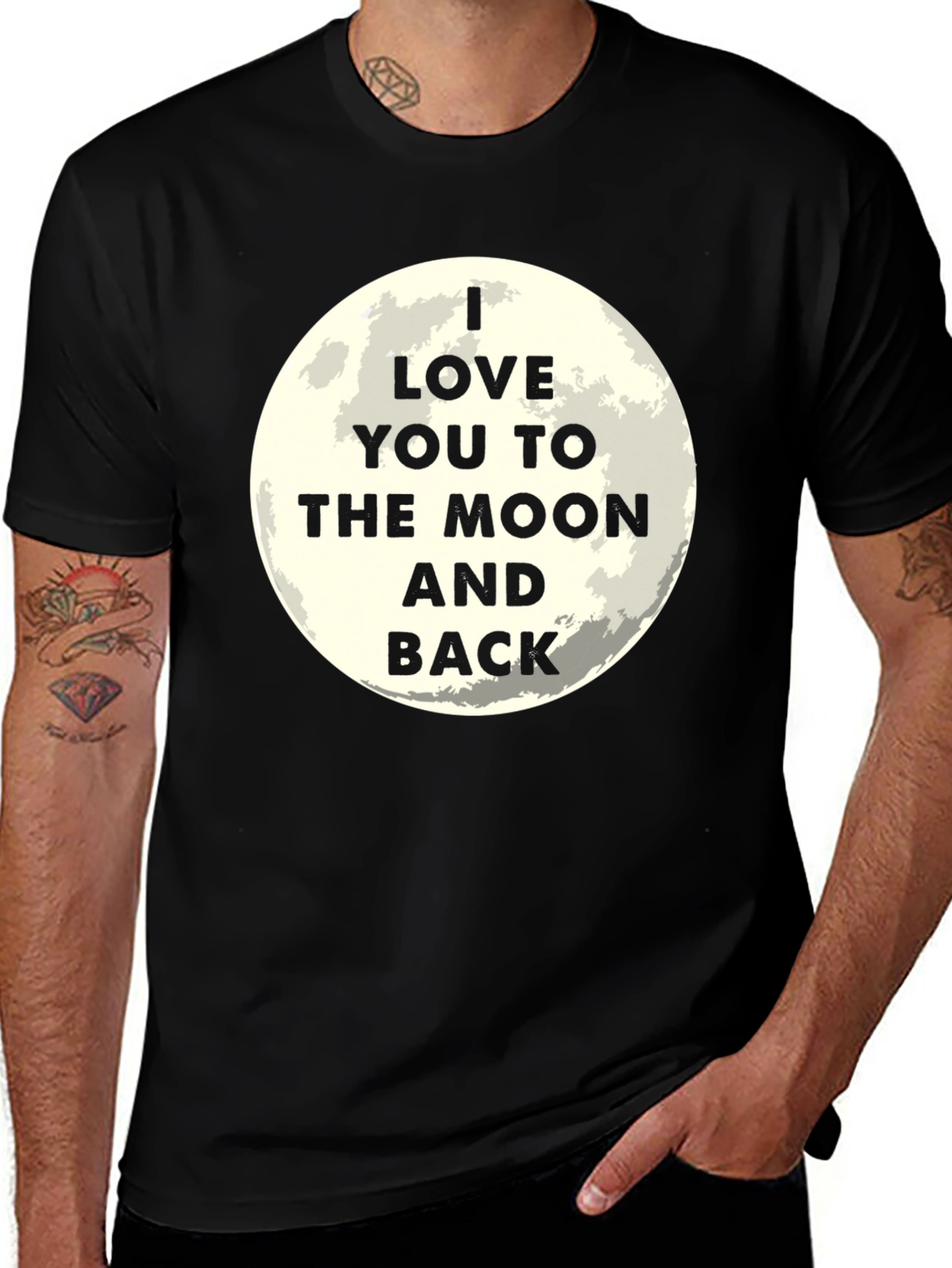 I Love You to the Moon and Back Black T-Shirt