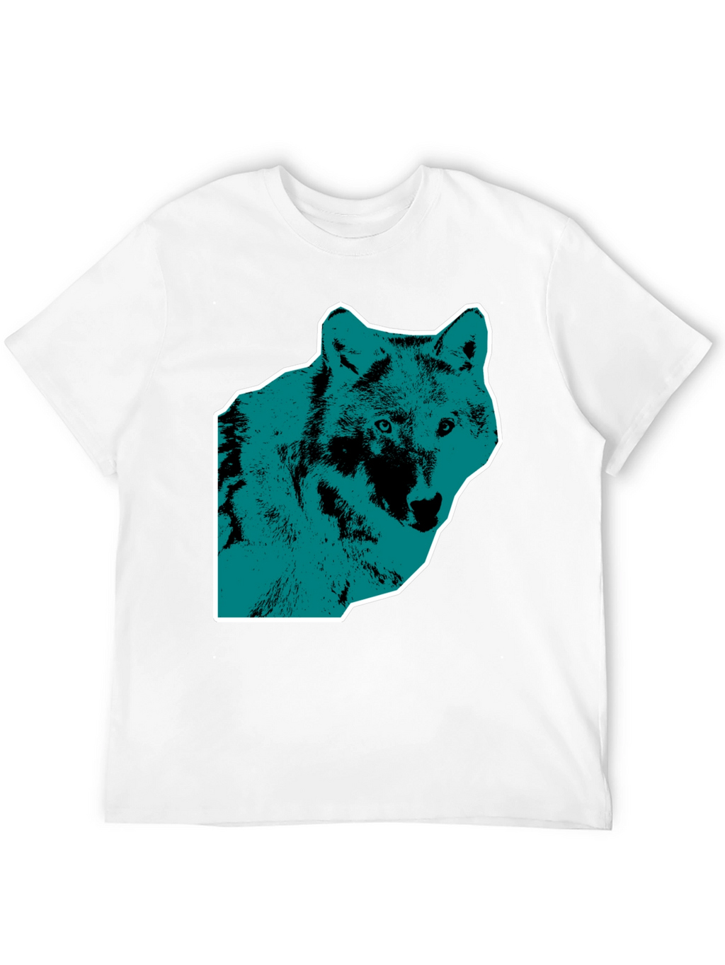 Wolf Graphic Print Mens Black T-Shirt