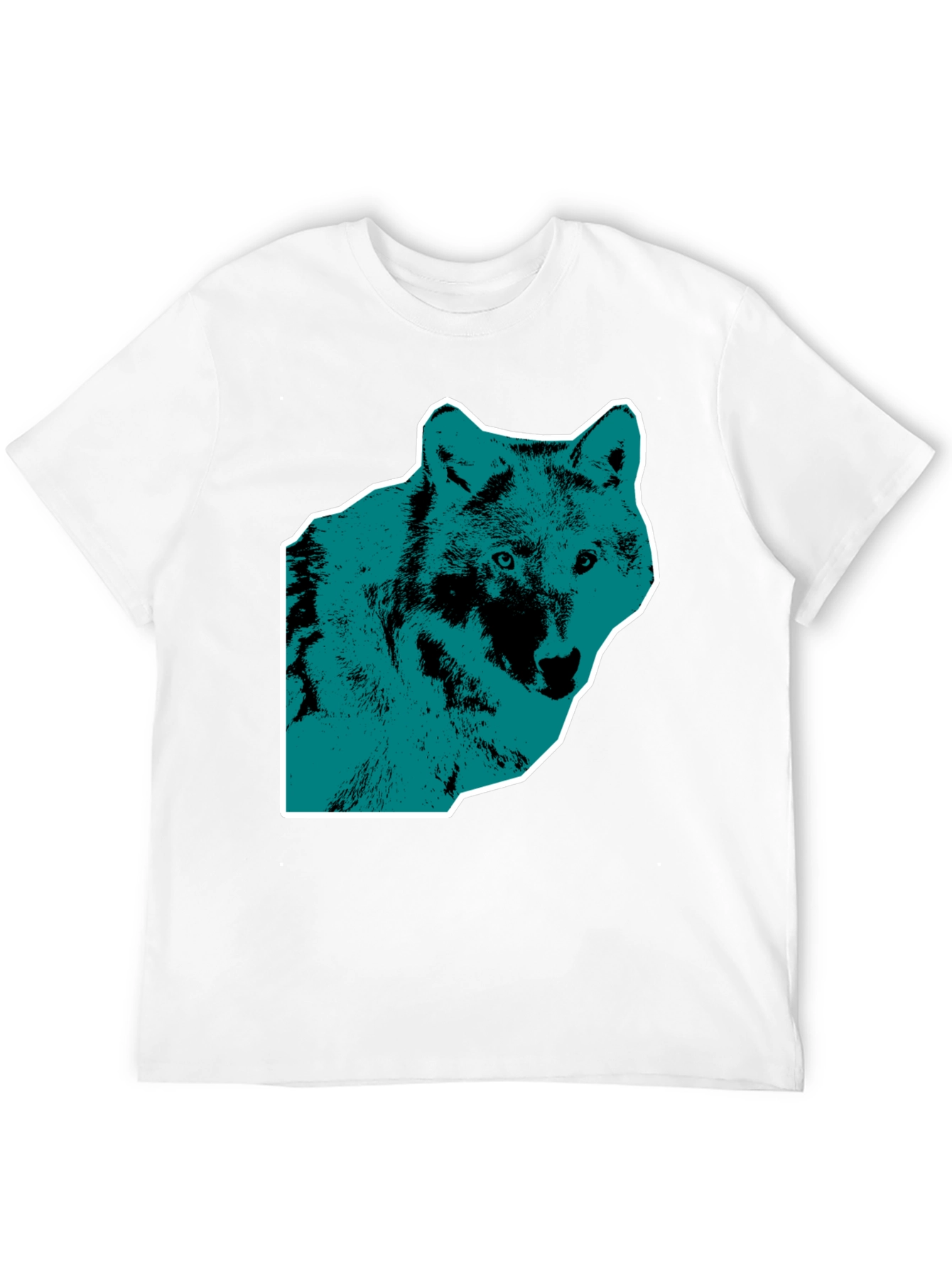 Wolf Graphic Print Mens Black T-Shirt