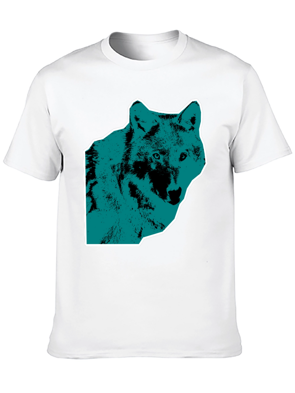 Wolf Graphic Print Mens Black T-Shirt