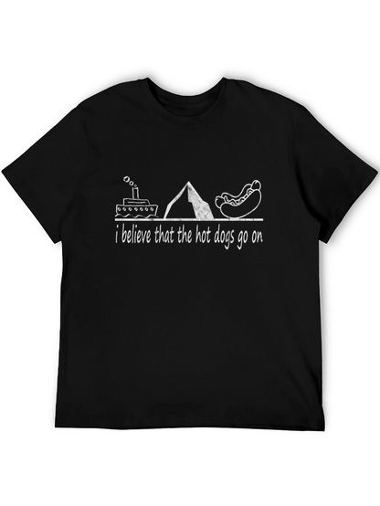 Titanic Hot Dog Graphic T-Shirt Funny Novelty Tee