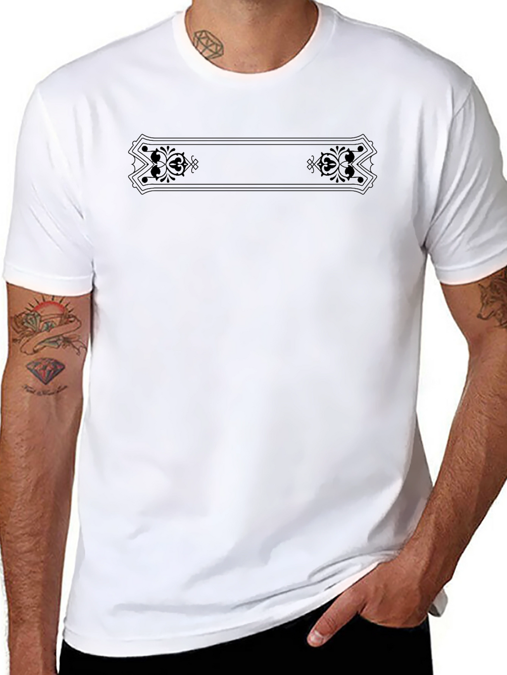 Mens Black Graphic Tee Shirt