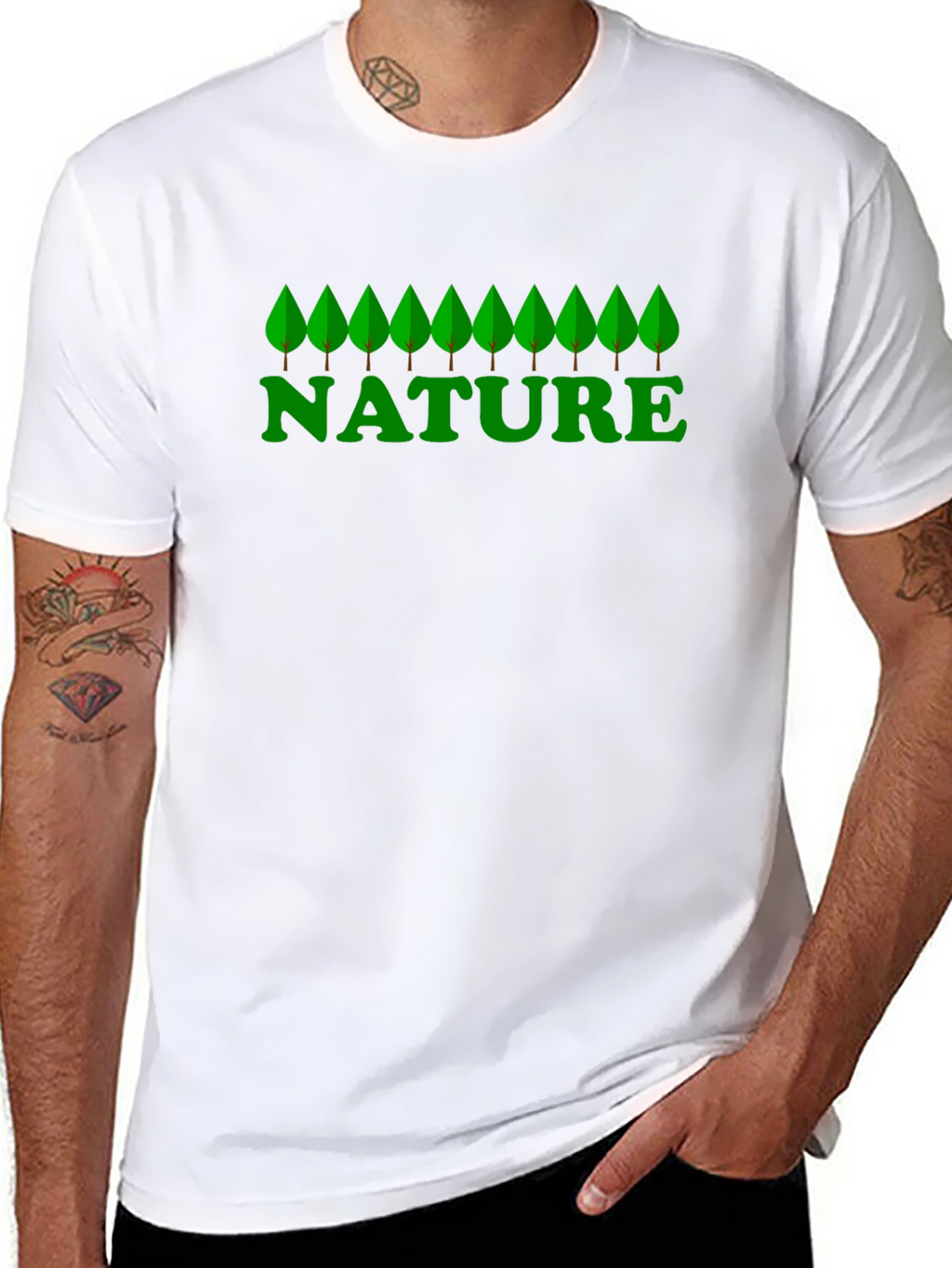 Nature Graphic Print Black T-Shirt