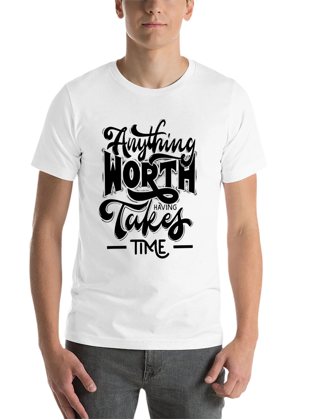 Anything Worth Having Takes Time Black Graphic Tee