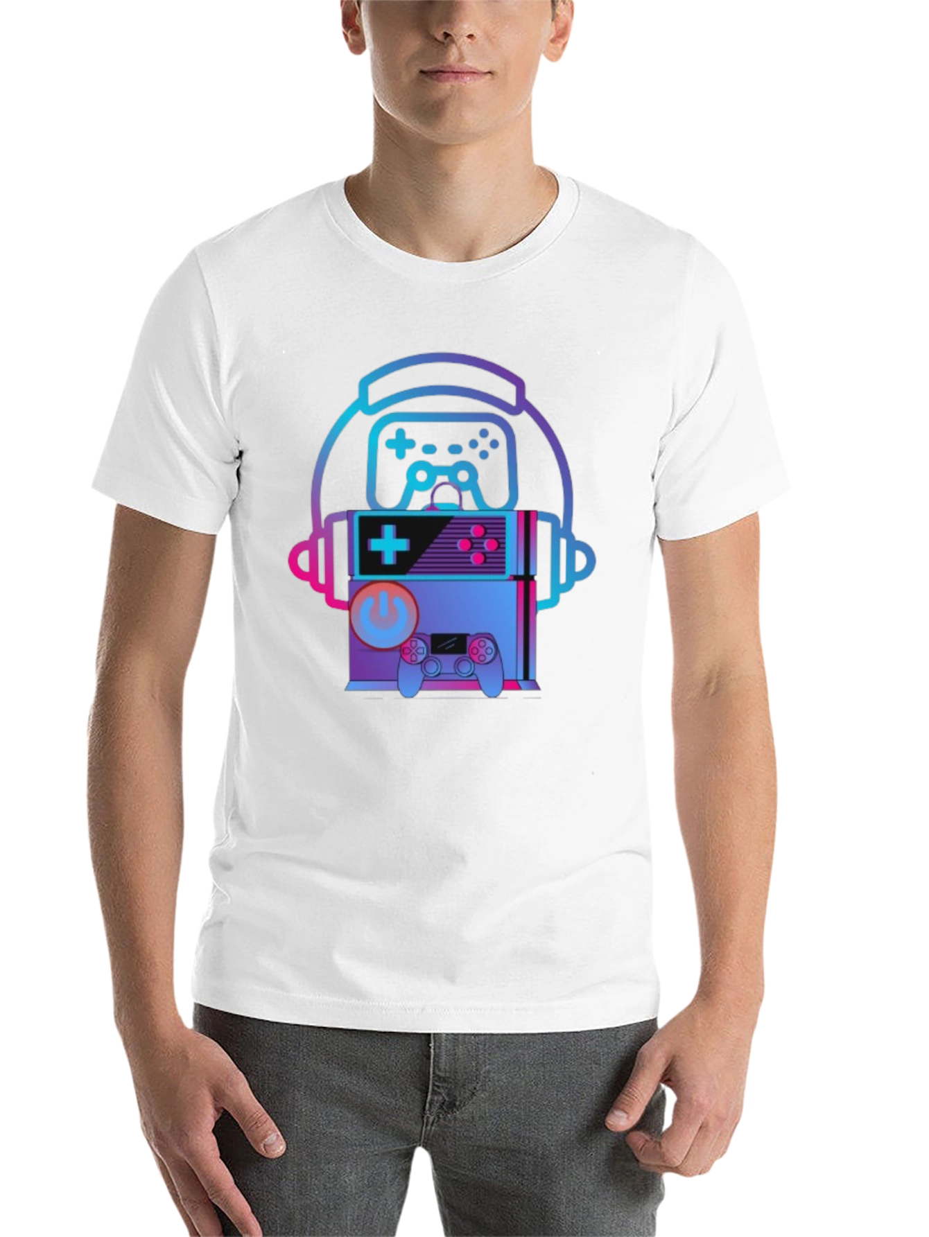 Retro Gaming T-Shirt - Headphone Console Controller Design