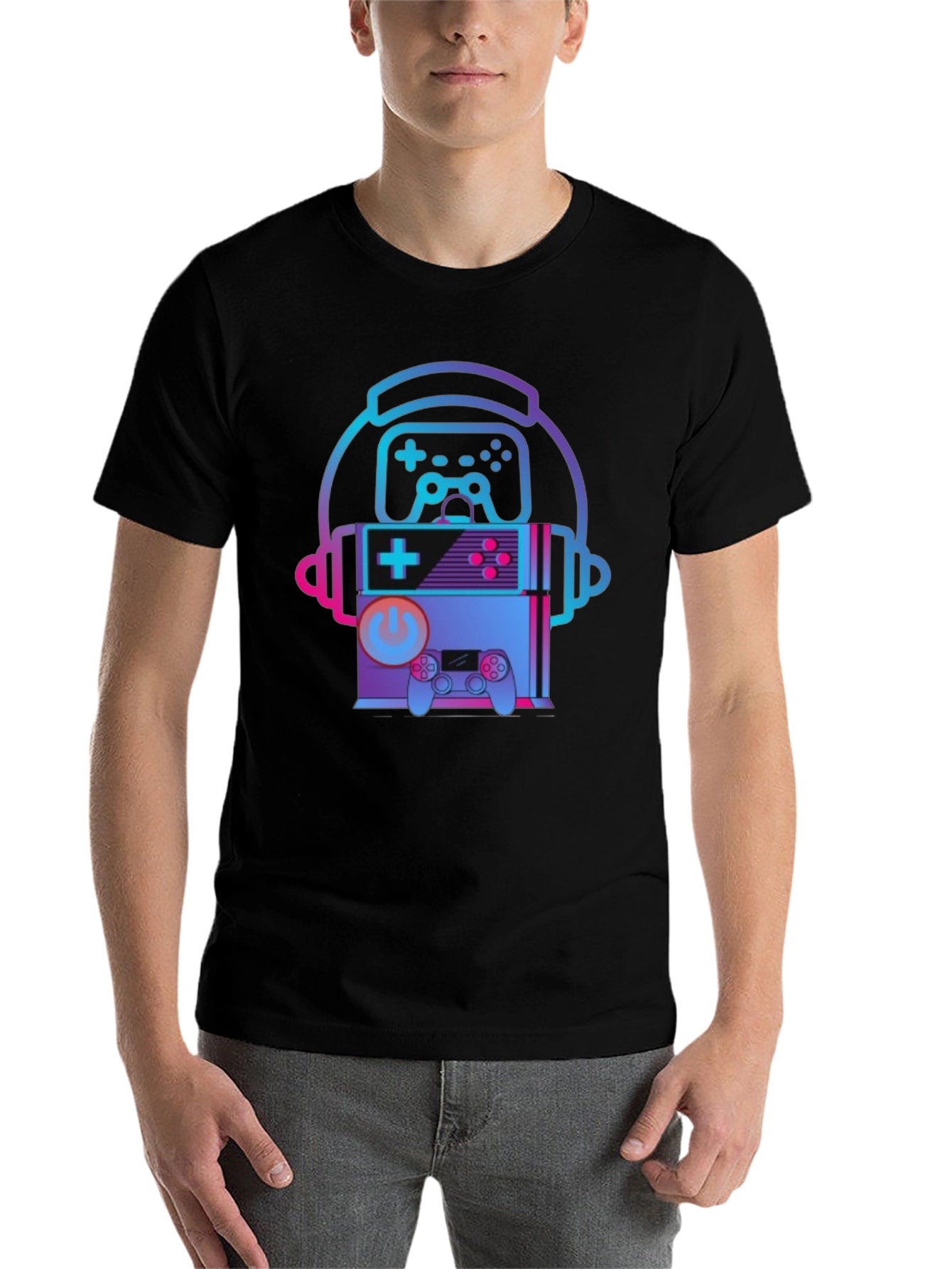 Retro Gaming T-Shirt - Headphone Console Controller Design