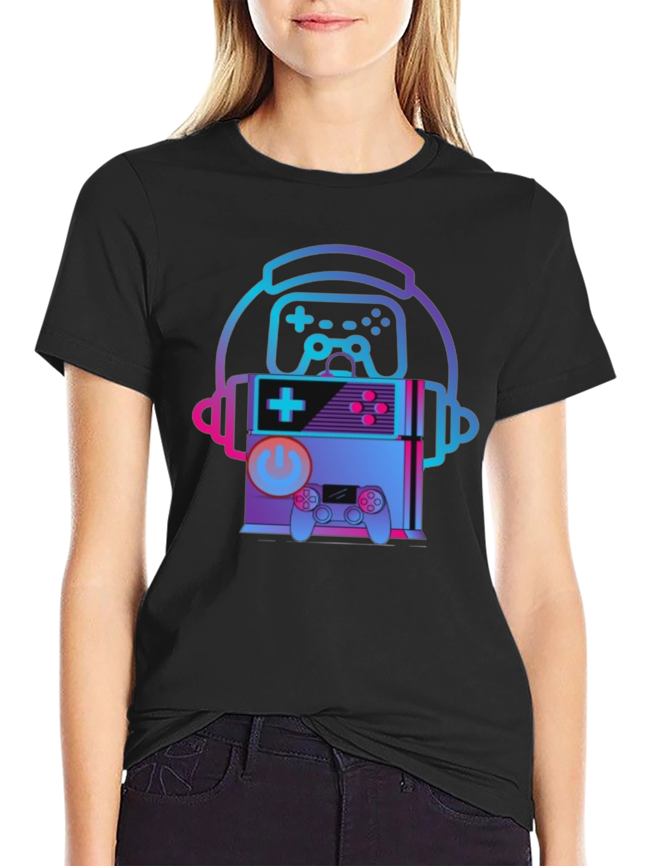 Retro Gaming T-Shirt - Headphone Console Controller Design