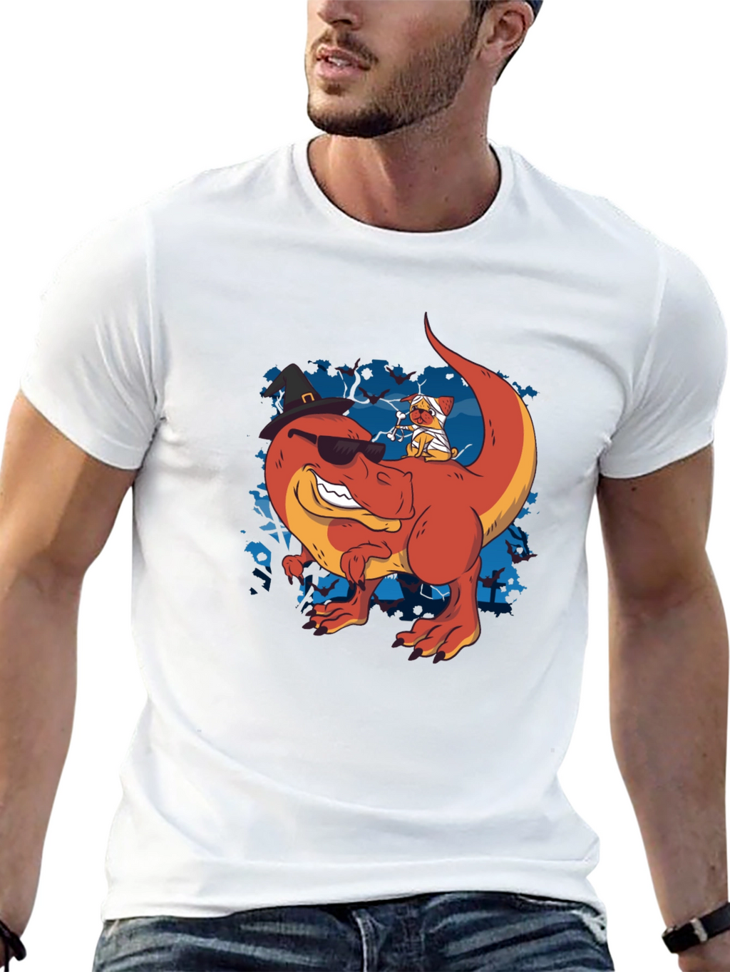 Dino & Mummy Dog Halloween Tee