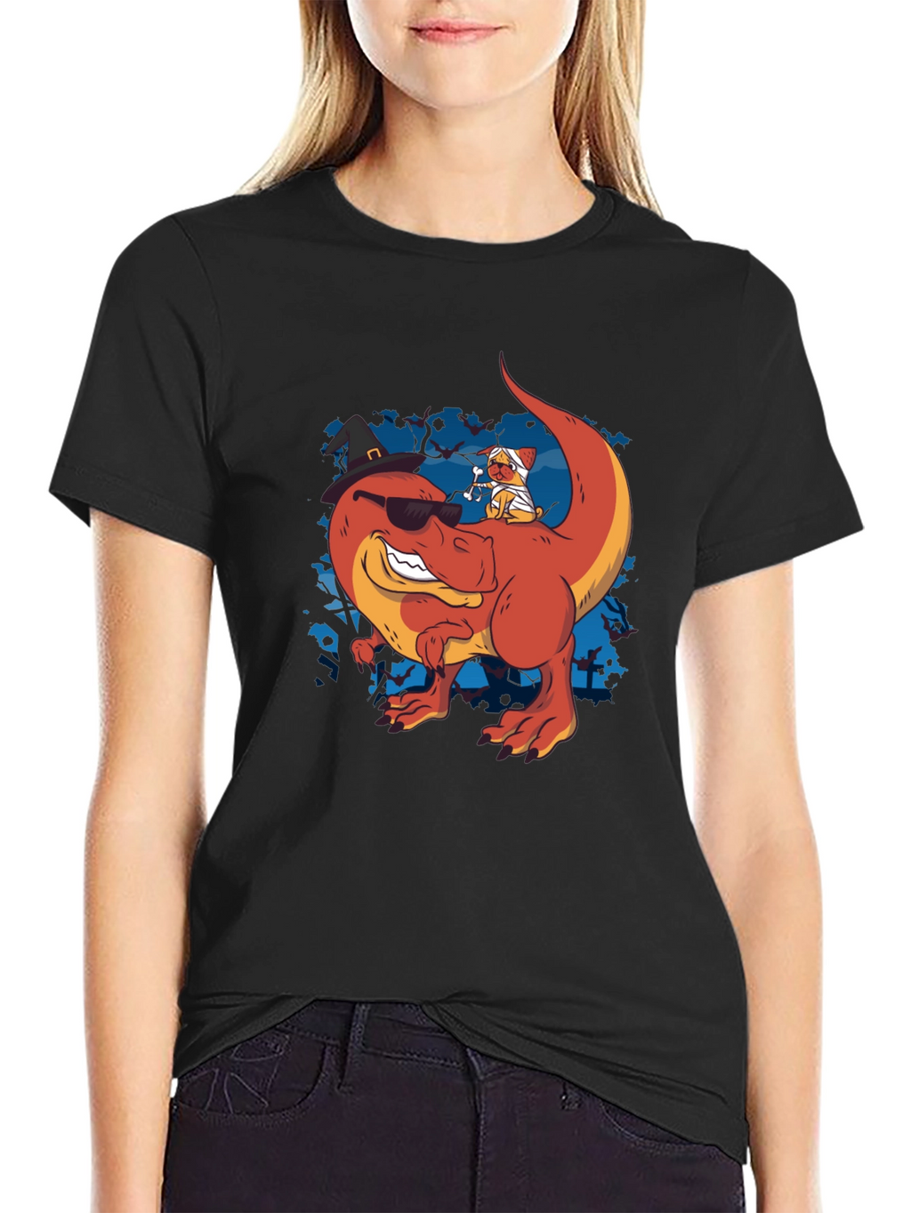 Dino & Mummy Dog Halloween Tee