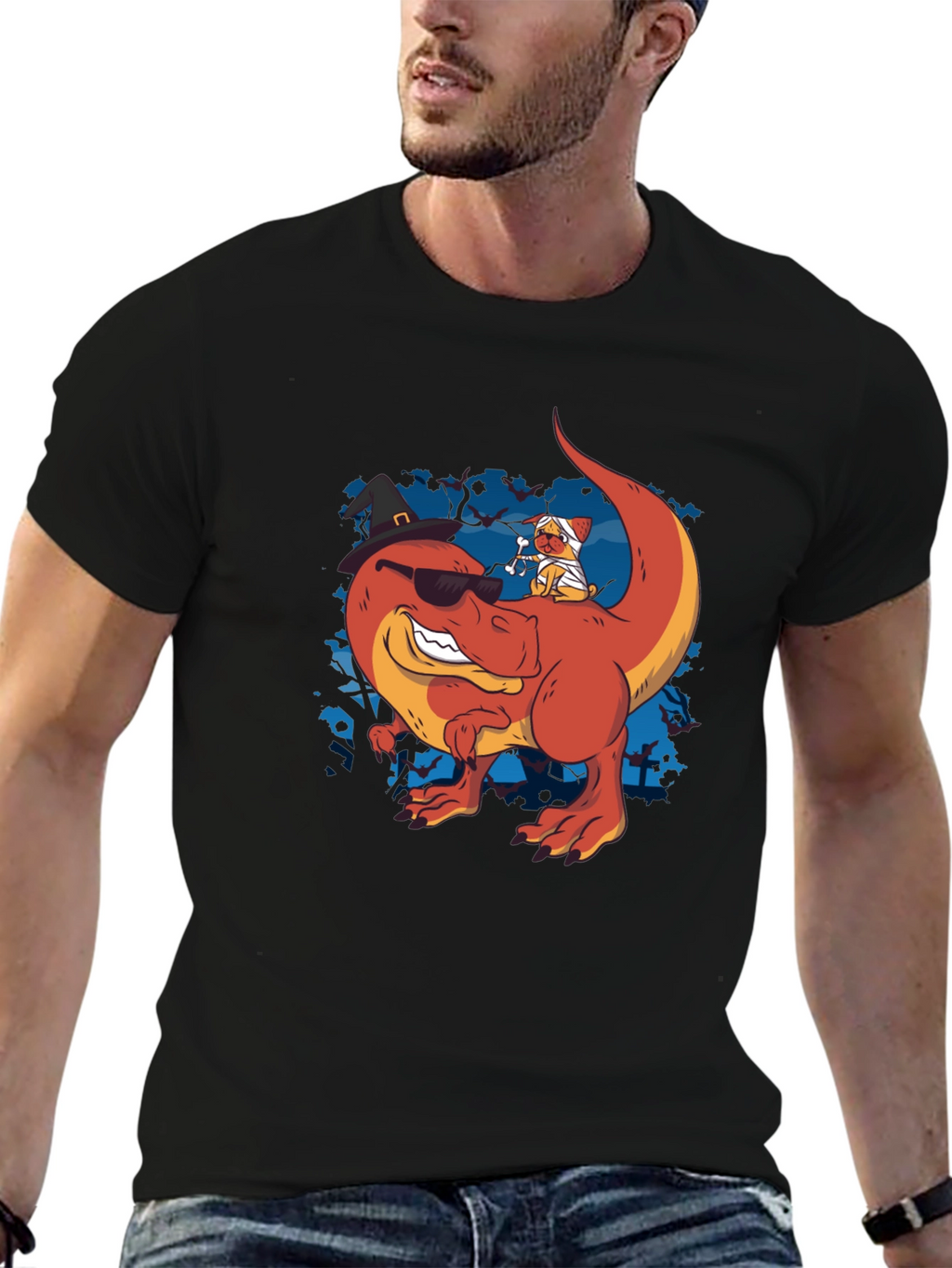 Dino & Mummy Dog Halloween Tee