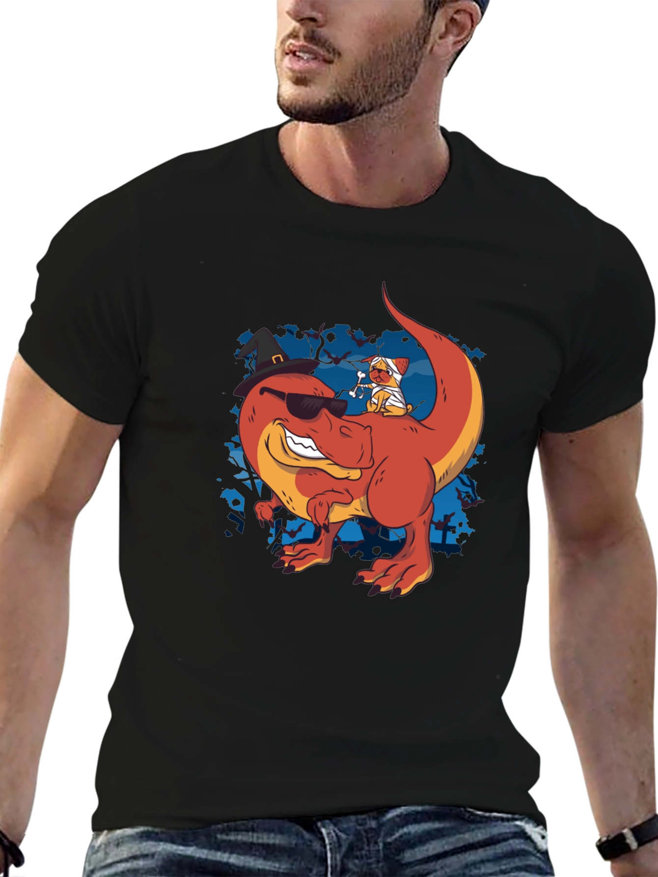 Dino & Mummy Dog Halloween Tee