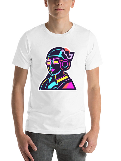 Neon Cyberpunk T-Shirt - Retro Futuristic Design