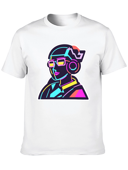 Neon Cyberpunk T-Shirt - Retro Futuristic Design