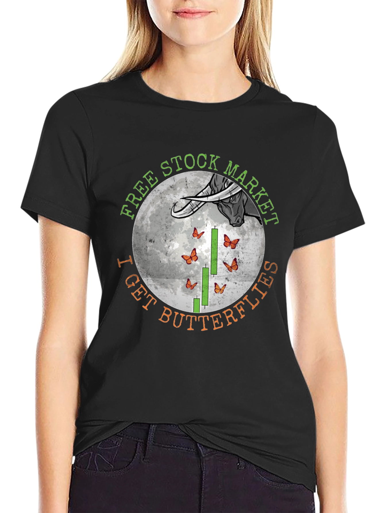 Free Stock Market - I Get Butterflies Graphic Tee