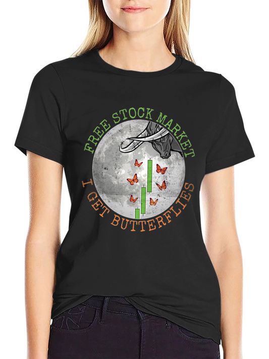 Free Stock Market - I Get Butterflies Graphic Tee