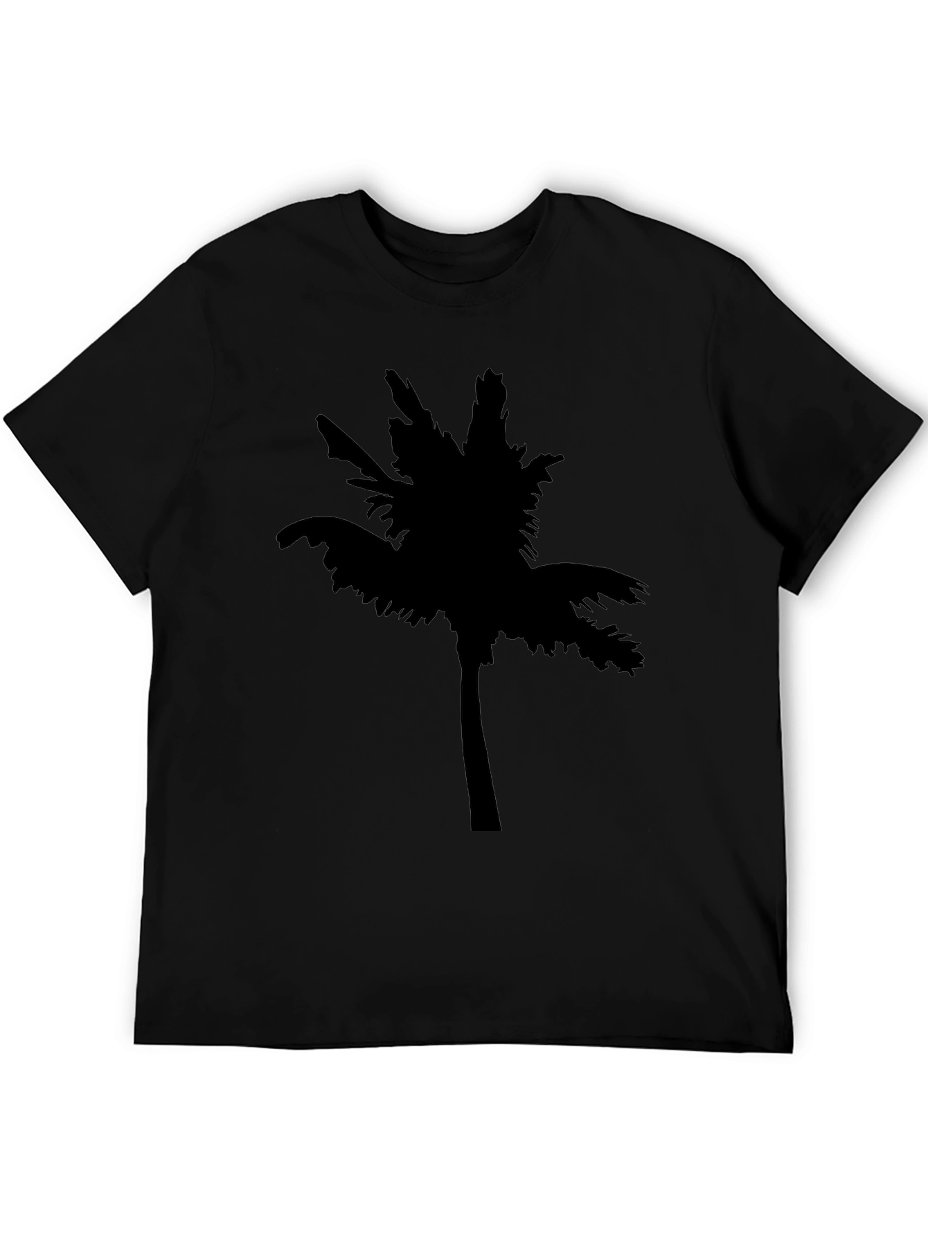 Mens Black Palm Tree Graphic T-Shirt