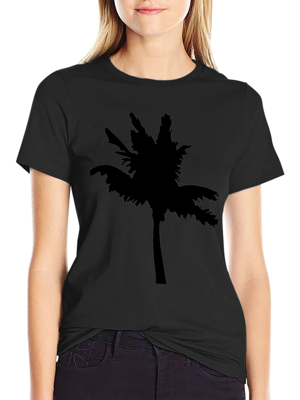 Mens Black Palm Tree Graphic T-Shirt