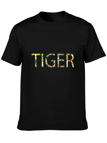 Tiger Graphic Print Black T-Shirt