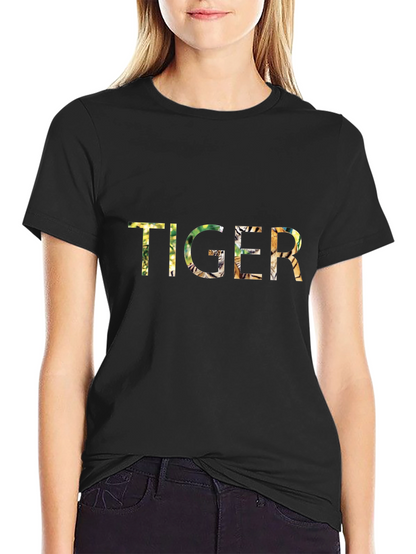 Tiger Graphic Print Black T-Shirt