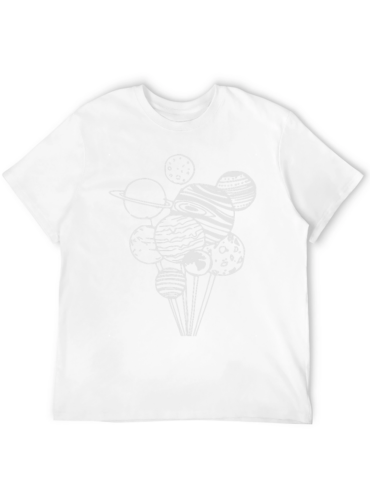 Planets Graphic Tee - Black Cotton T-Shirt