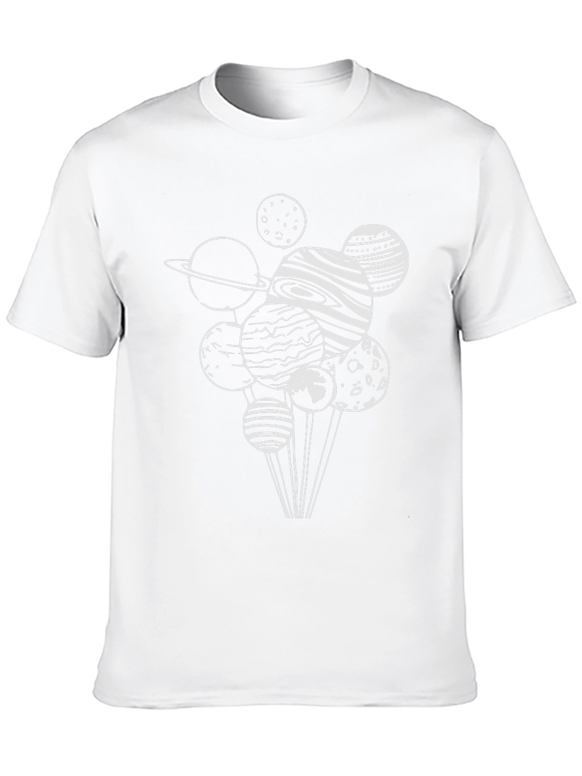 Planets Graphic Tee - Black Cotton T-Shirt