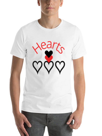 Hearts Graphic Print Black T-Shirt