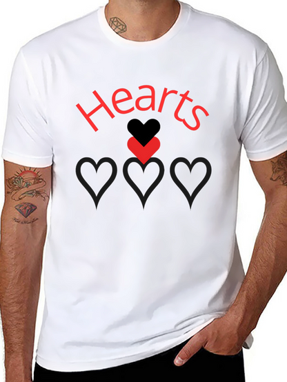 Hearts Graphic Print Black T-Shirt