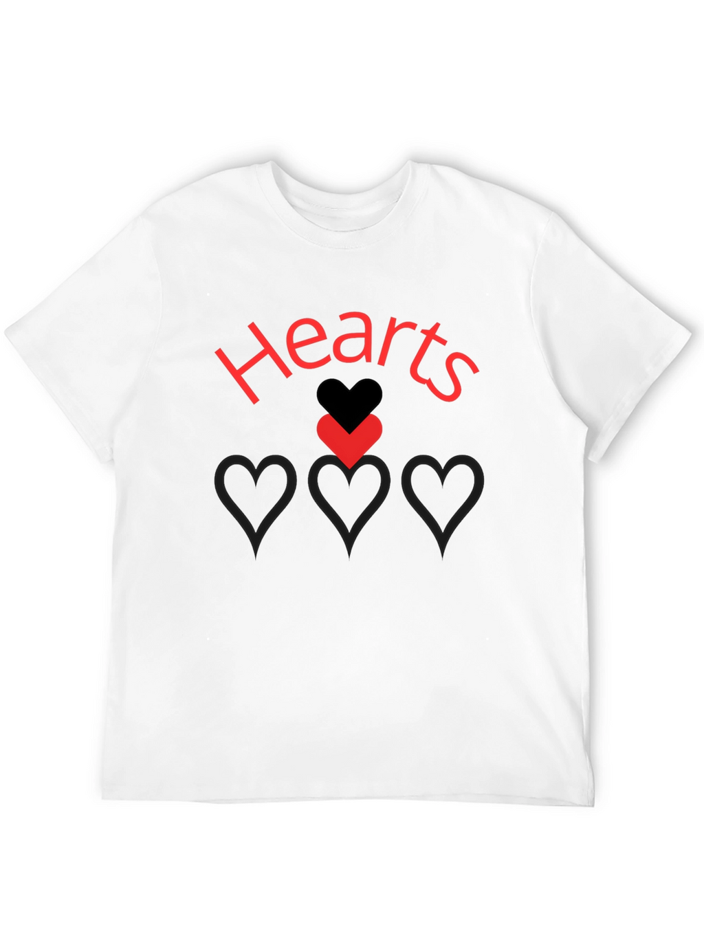 Hearts Graphic Print Black T-Shirt