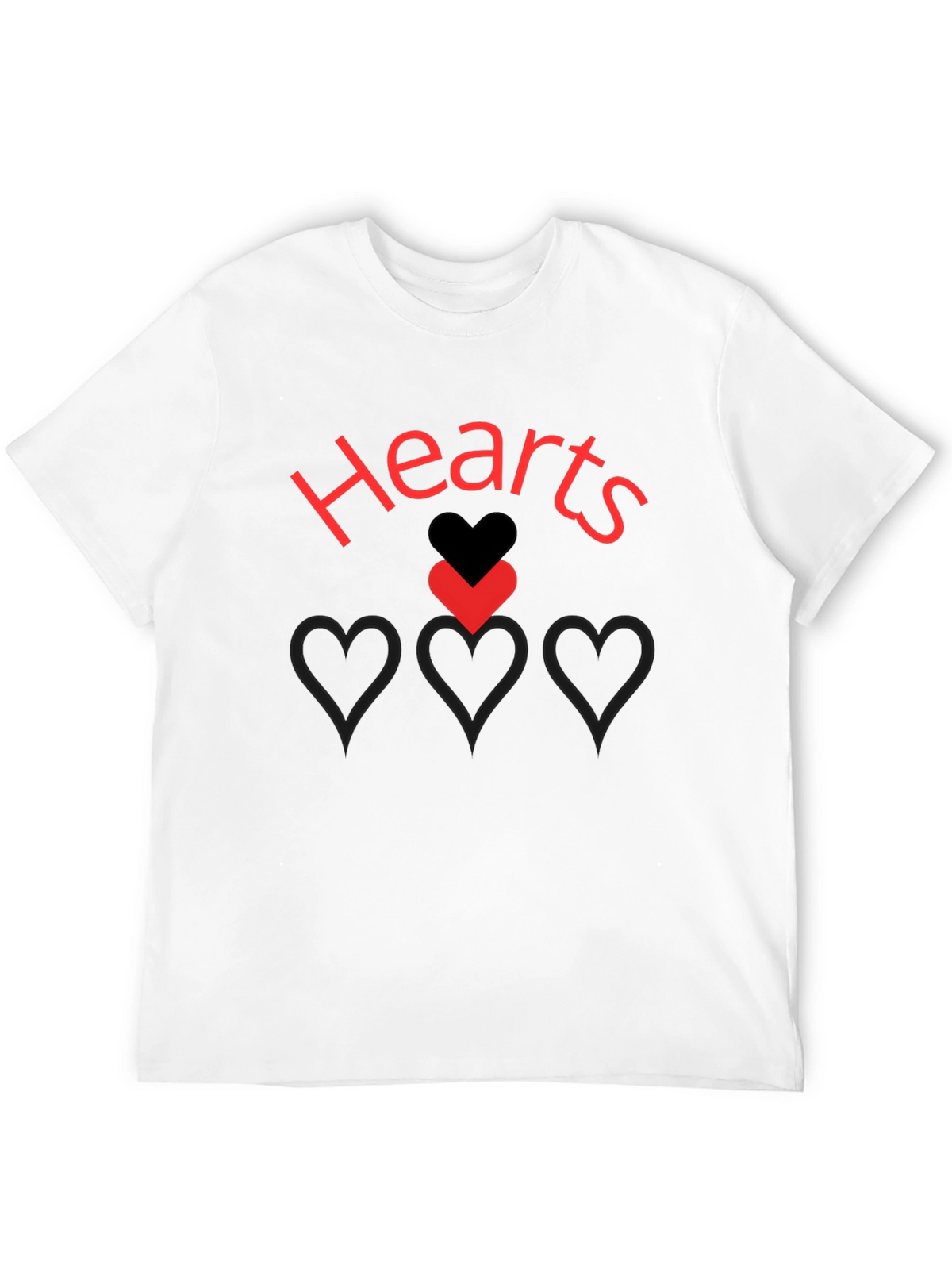 Hearts Graphic Print Black T-Shirt