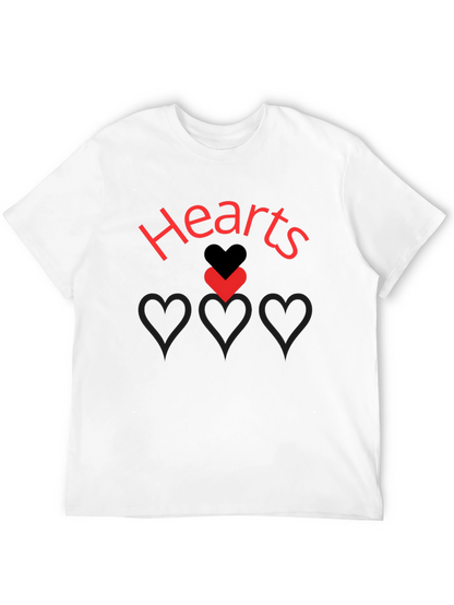 Hearts Graphic Print Black T-Shirt