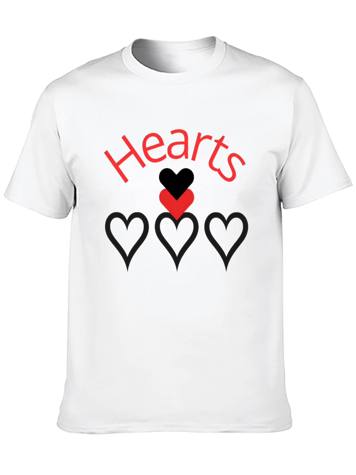 Hearts Graphic Print Black T-Shirt