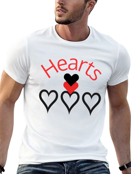 Hearts Graphic Print Black T-Shirt