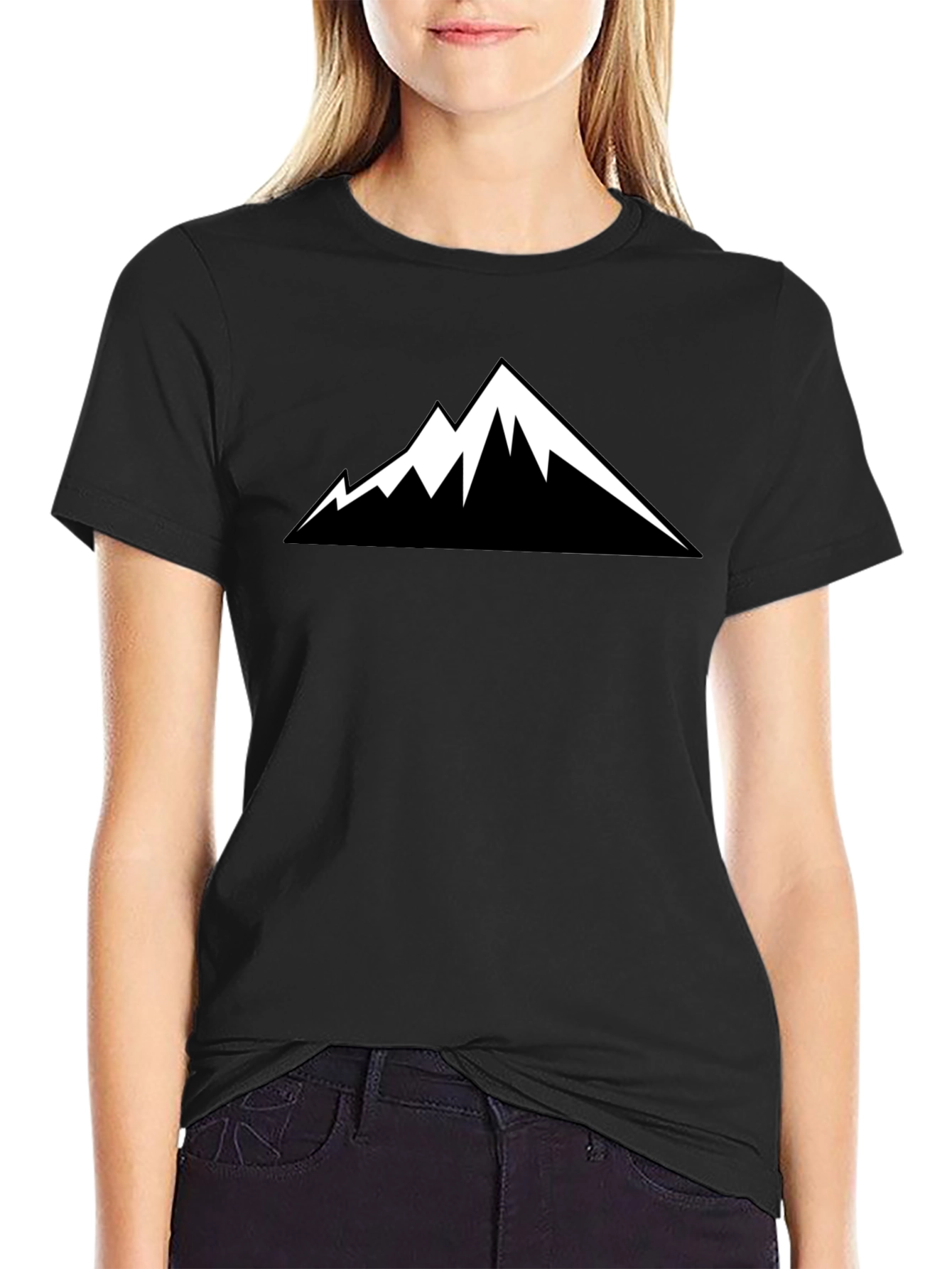 Mountain Peak Graphic Tee - Black Short Sleeve Shirt