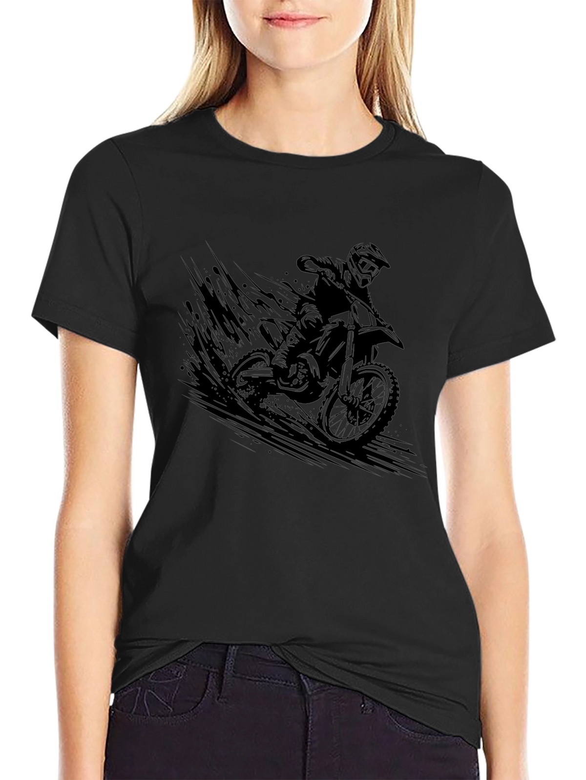 Motorcross Rider Graphic Black T-Shirt