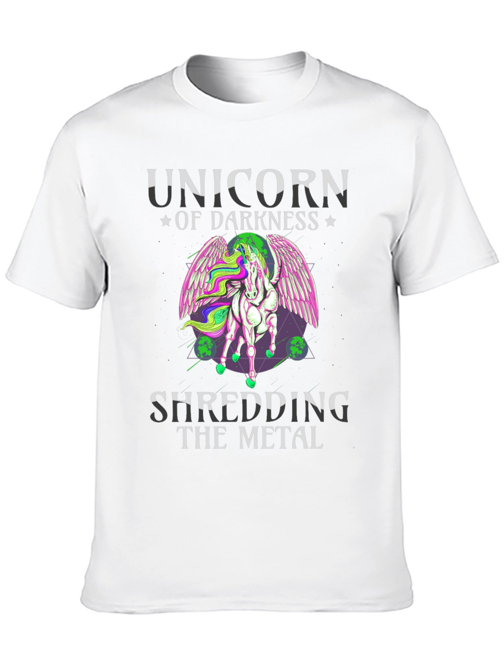 Unicorn of Darkness Shredding Metal T-Shirt