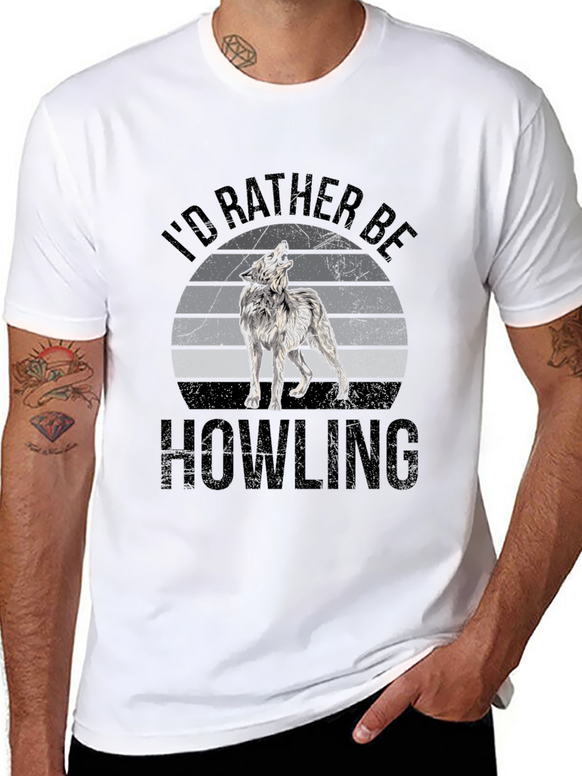 Id Rather Be Howling T-Shirt - Wolf Graphic Tee