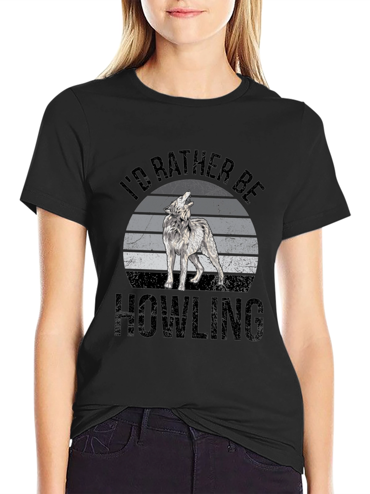 Id Rather Be Howling T-Shirt - Wolf Graphic Tee
