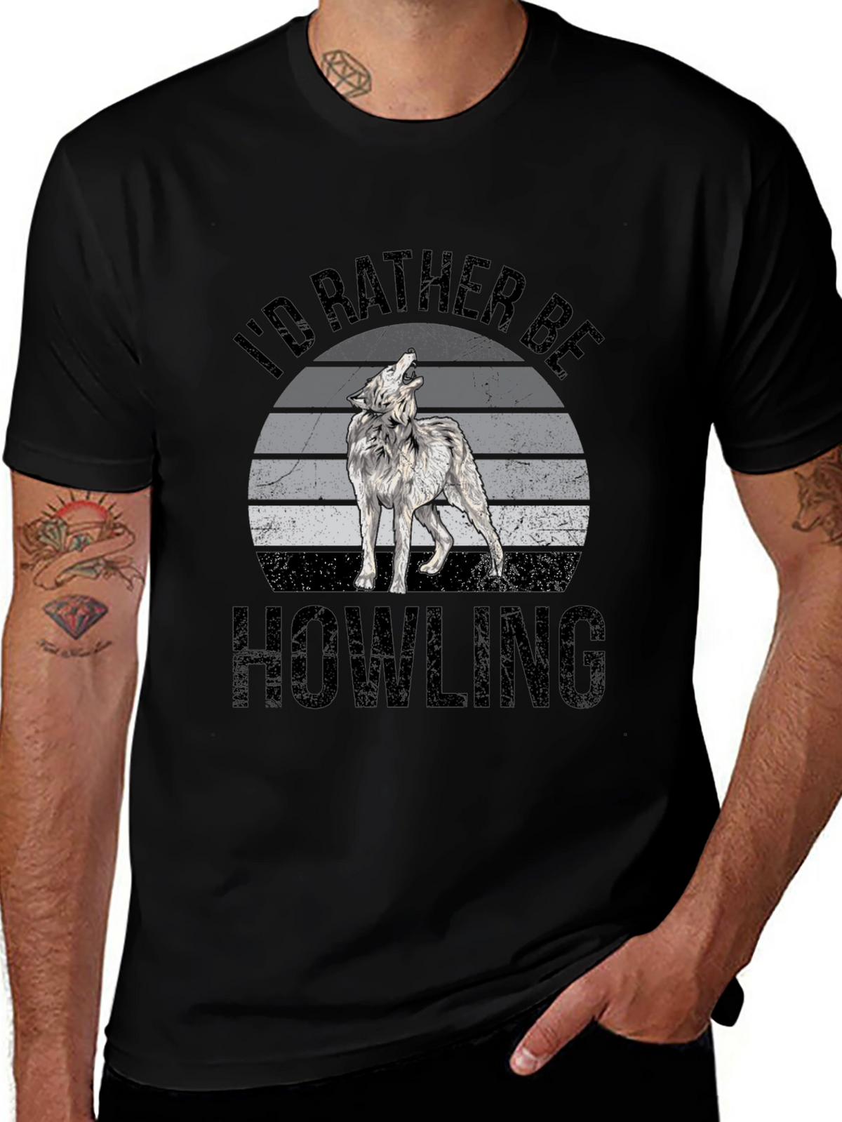 Id Rather Be Howling T-Shirt - Wolf Graphic Tee