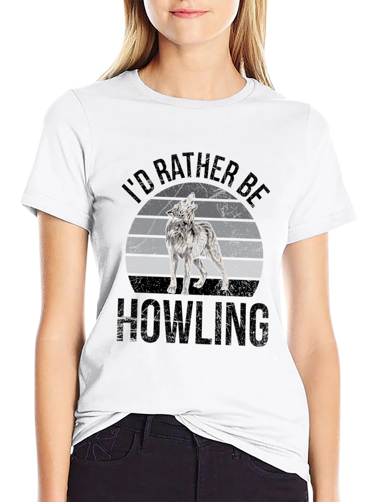 Id Rather Be Howling T-Shirt - Wolf Graphic Tee
