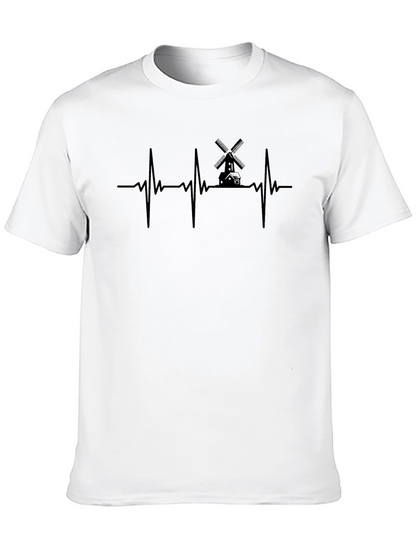Heartbeat Windmill Graphic Tee - Black