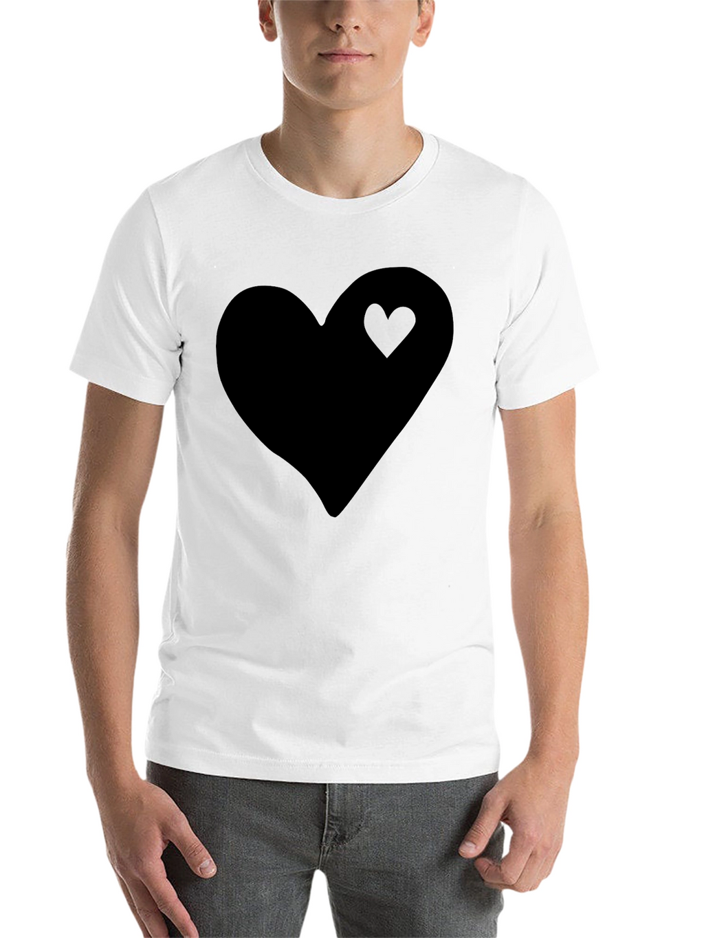 Black Heart Graphic Tee - Stylish Mens Casual Shirt