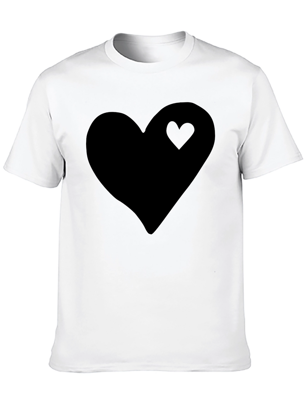 Black Heart Graphic Tee - Stylish Mens Casual Shirt
