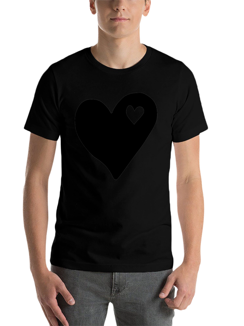 Black Heart Graphic Tee - Stylish Mens Casual Shirt